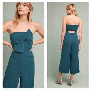 Anthropologie Hailee C Beatty Strapless Jumpsuit in Green -- Size 2